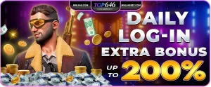 Daily login extra bonus up to 200%