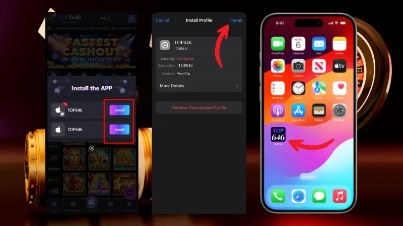 Install TOP646 App iOS